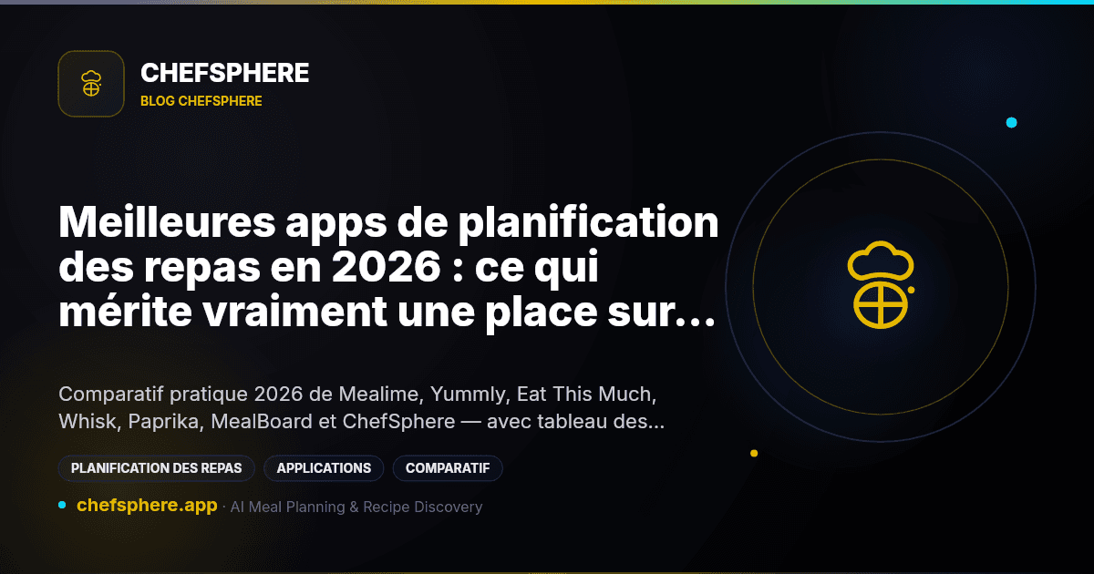 Meilleures apps de planification des repas en 2026 : ce qui mérite vraiment une place sur l’écran d’accueil