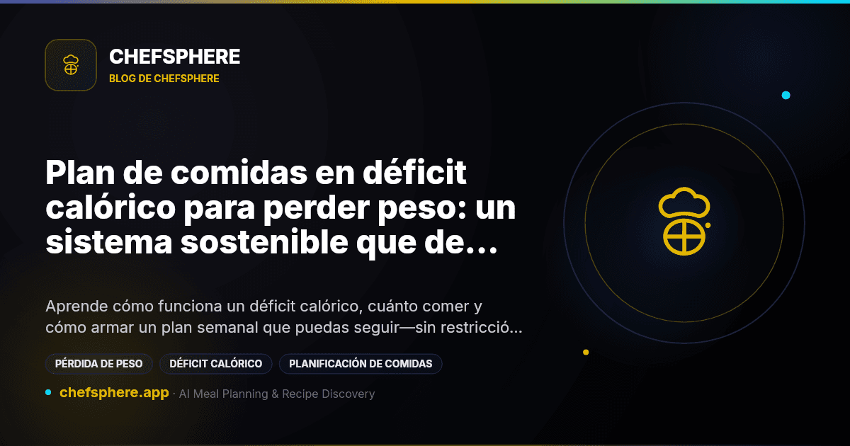 Plan de comidas en déficit calórico para perder peso: un sistema sostenible que de verdad se mantiene (2026)