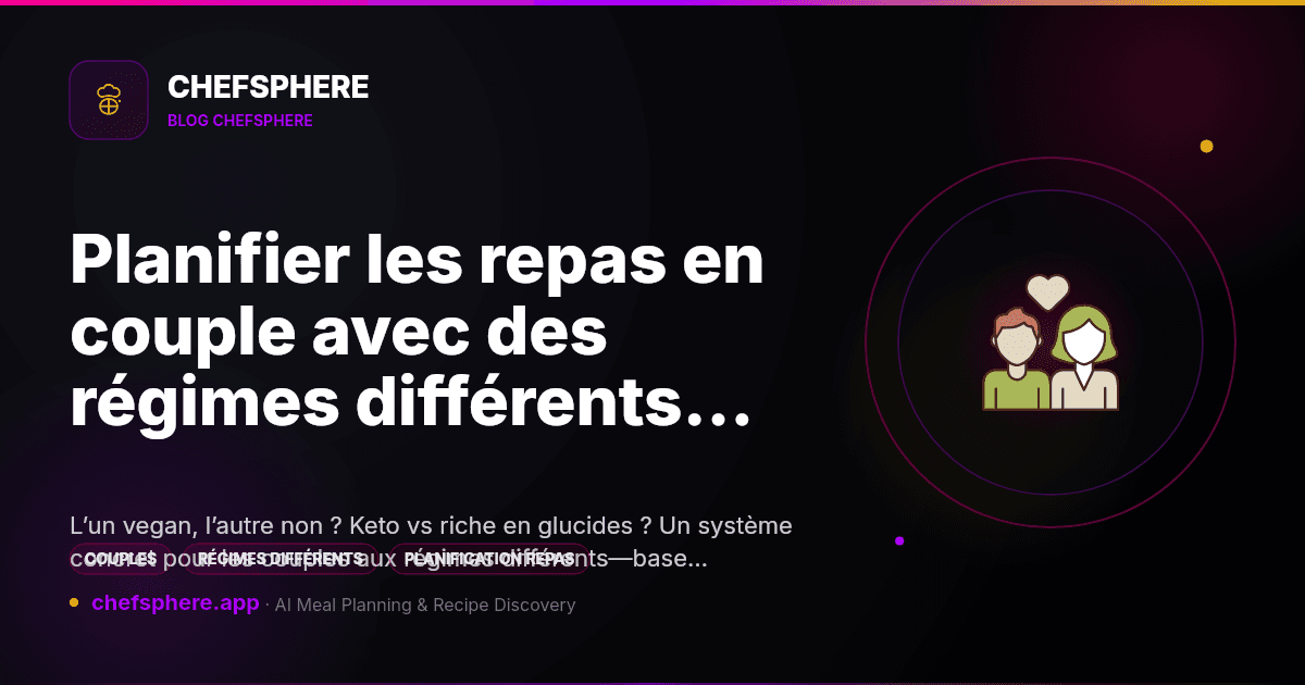 Planifier les repas en couple avec des régimes différents (2026)