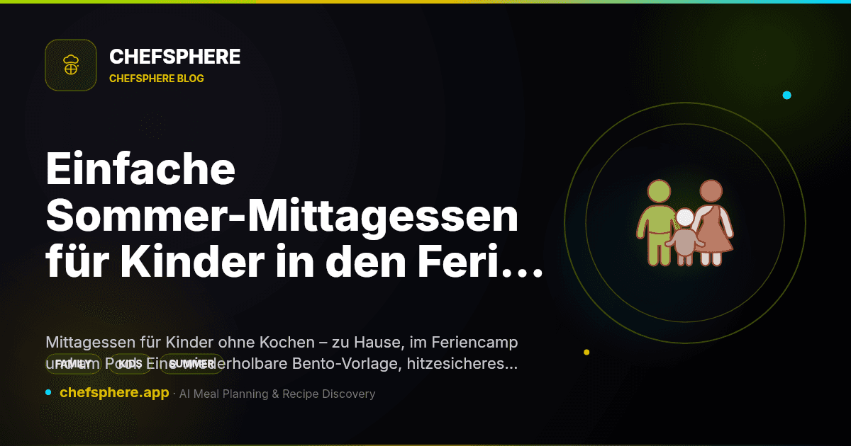 Einfache Sommer-Mittagessen für Kinder in den Ferien (2026)