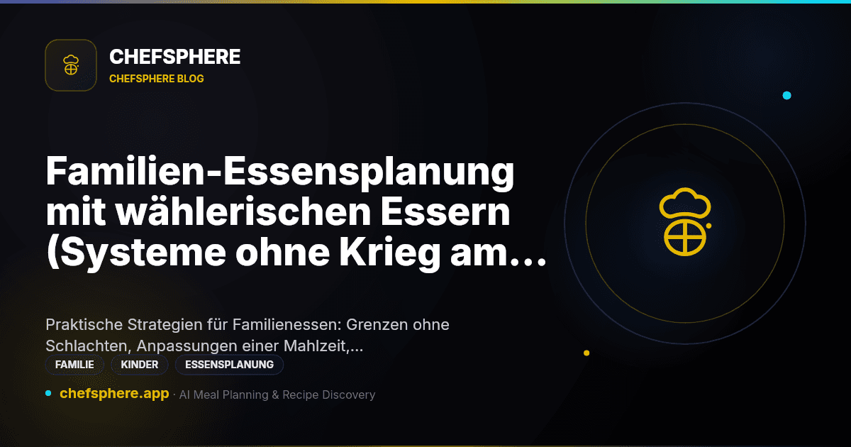 Familien-Essensplanung mit wählerischen Essern (Systeme ohne Krieg am Tisch)
