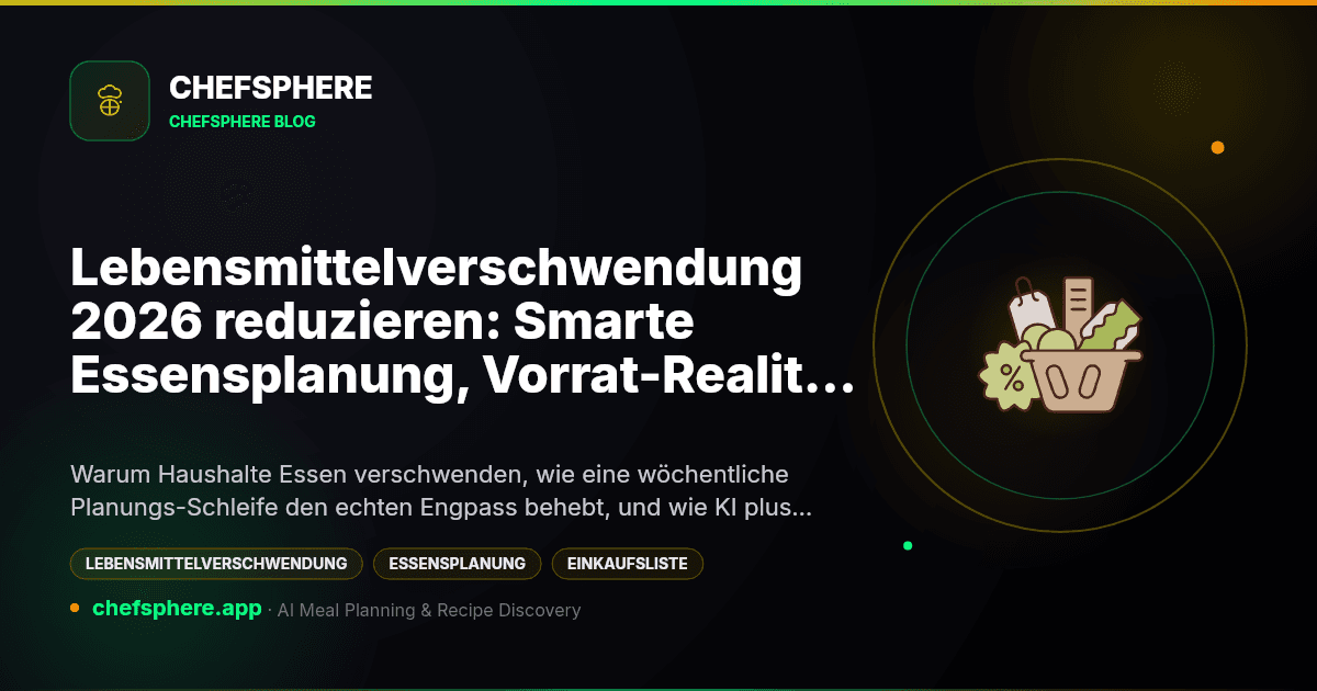 Lebensmittelverschwendung 2026 reduzieren: Smarte Essensplanung, Vorrat-Realität und Listen, die Überkaufen stoppen