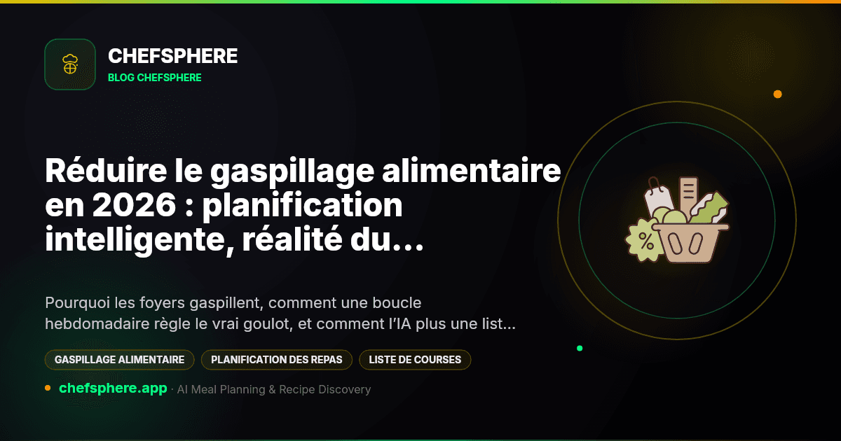 Réduire le gaspillage alimentaire en 2026 : planification intelligente, réalité du garde-manger et listes qui limitent les achats en trop
