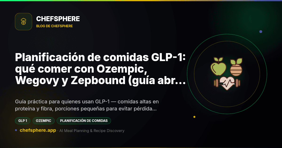 Planificación de comidas GLP-1: qué comer con Ozempic, Wegovy y Zepbound (guía abril 2026)