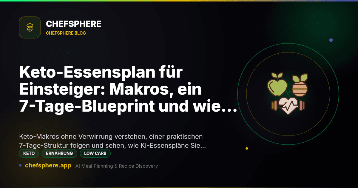 Keto-Essensplan für Einsteiger: Makros, ein 7-Tage-Blueprint und wie KI hilft (2026)