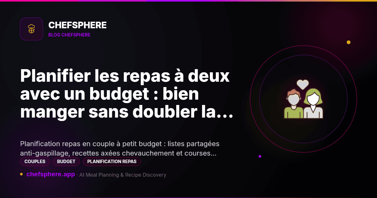 Planifier les repas à deux avec un budget : bien manger sans doubler la facture (2026)