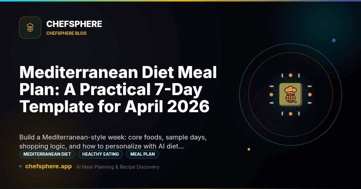 Mediterranean Diet Meal Plan: A Practical 7-Day Template for April 2026