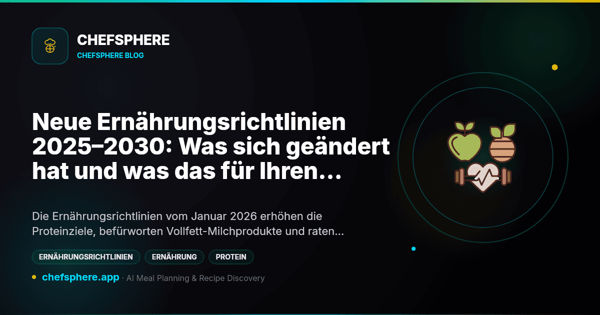Neue Ernährungsrichtlinien 2025–2030: Was sich geändert hat und was das für Ihren Essensplan bedeutet