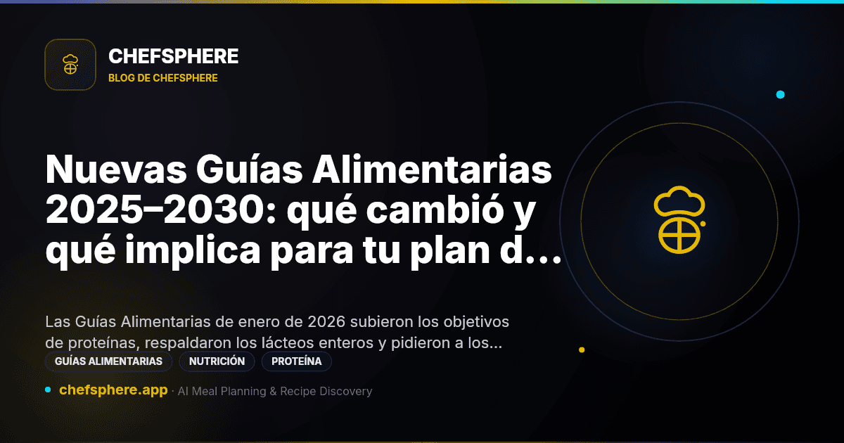Nuevas Guías Alimentarias 2025–2030: qué cambió y qué implica para tu plan de comidas