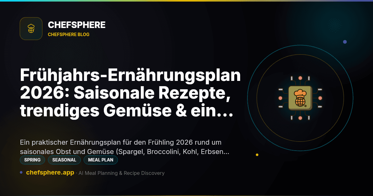 Frühjahrs-Ernährungsplan 2026: Saisonale Rezepte, trendiges Gemüse & ein Wochenrahmen