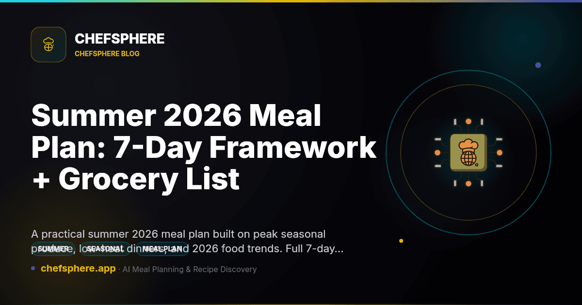 Summer 2026 Meal Plan: 7-Day Framework + Grocery List