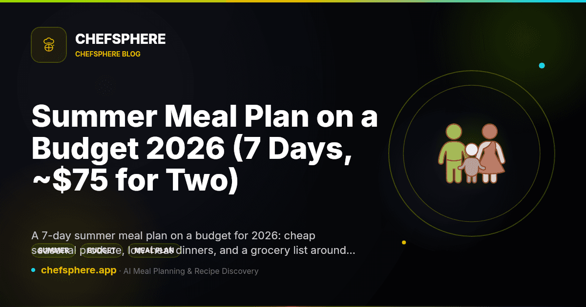 Summer Meal Plan on a Budget 2026 (7 Days, ~$75 for Two)
