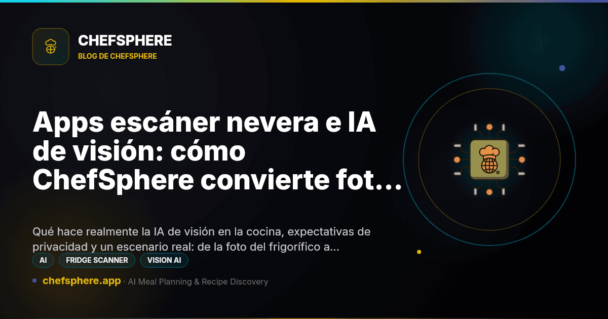 Apps escáner nevera e IA de visión: cómo ChefSphere convierte fotos en planes de comida