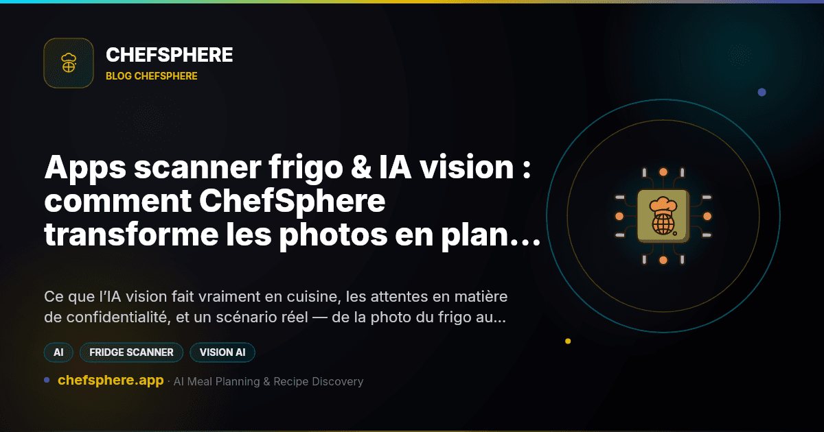 Apps scanner frigo & IA vision : comment ChefSphere transforme les photos en plans de repas