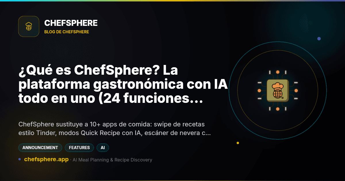 ¿Qué es ChefSphere? La plataforma gastronómica con IA todo en uno (24 funciones explicadas)
