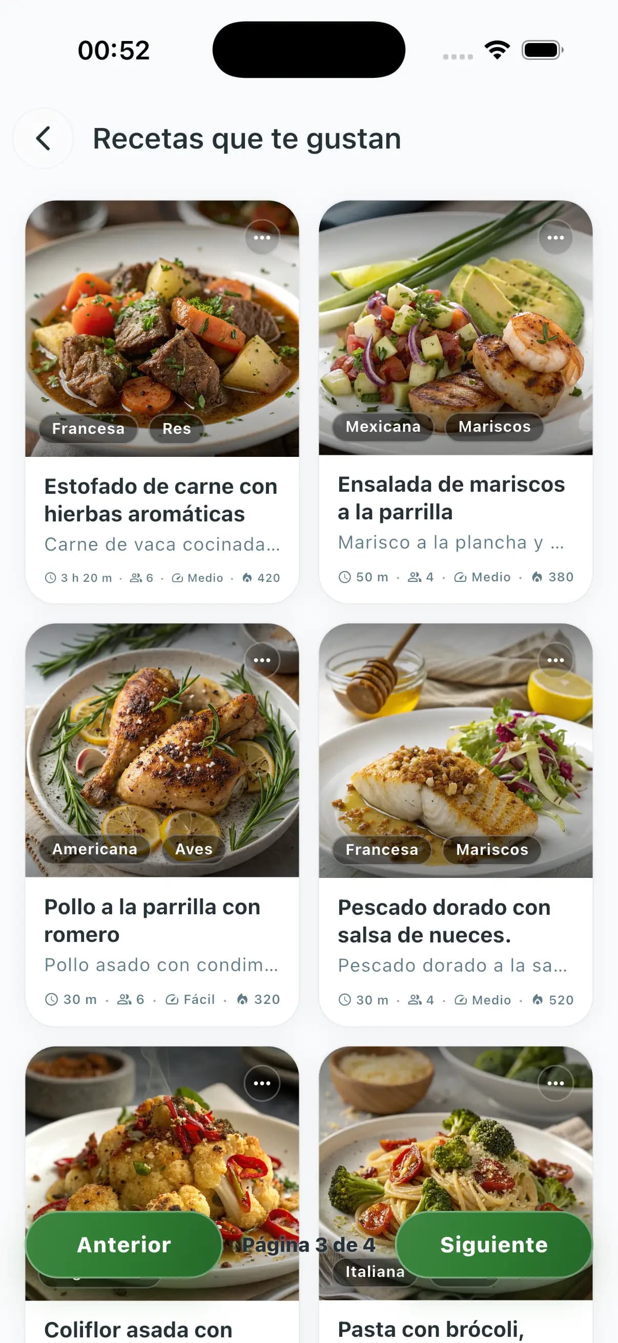 Recetas caribeñas — caribeñas recipes — ChefSphere recipes on iPhone — real in-app captures, not generated kitchen stills