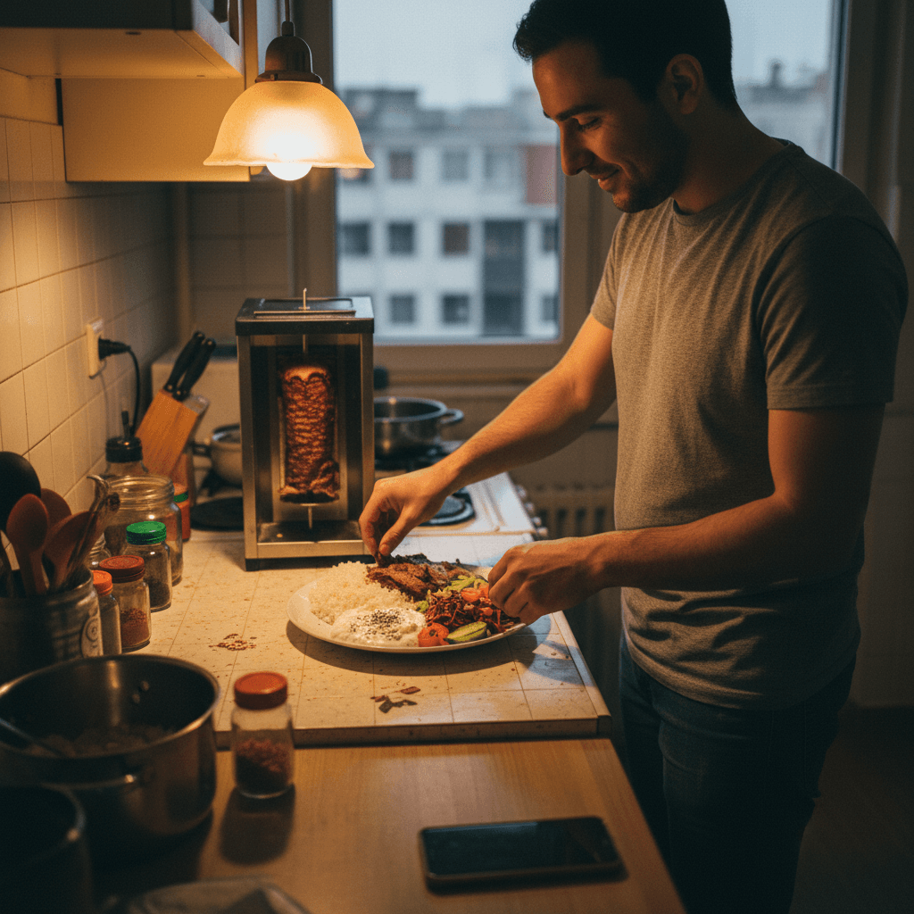 Turkish Recipes Under 10 minutes — AI-Generated From Your Pantry — Turkish recipes — Everyday home cook preparing food in a modest apartment kitchen — not a professional chef or restaurant