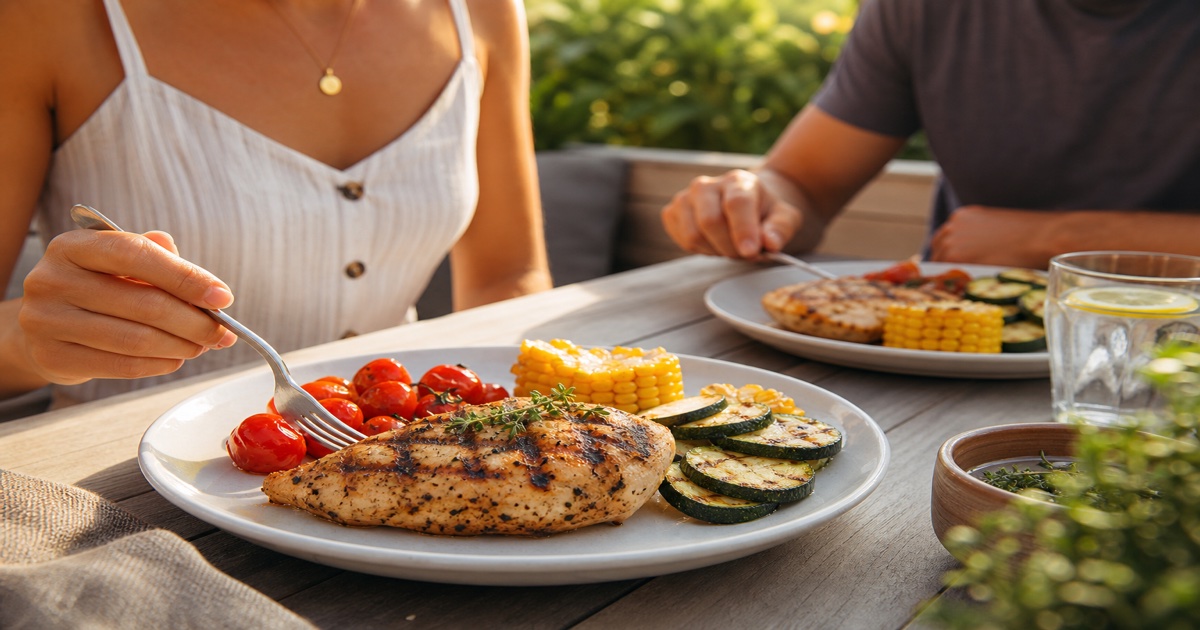High-Protein Meals for Two: Get a Summer Body Together — in-kitchen scene