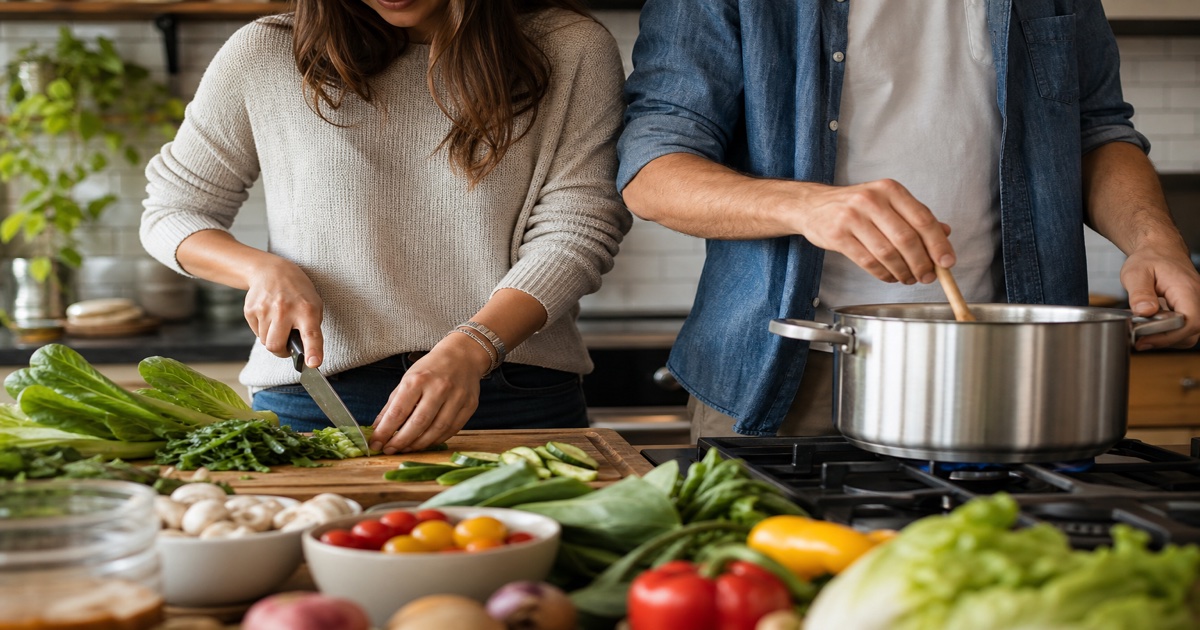 How Couples Split Cooking Fairly (Without Keeping Score) — prep and portions detail